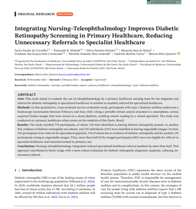 Integrating Nursing–Teleophthalmology Improves Diabetic Retinopathy Screening in Primary Healthcare, Reducing Unnecessary Referrals to Specialist Healthcare