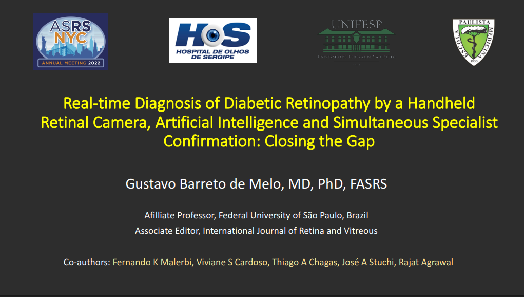 Real-time Diagnosis of Diabetic Retinopathy by a Handheld Retinal Camera, Artificial Intelligence and Simultaneous Specialist Confirmation: Closing the Gap