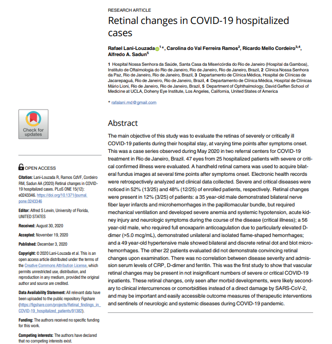 Retinal changes in COVID-19 hospitalized cases