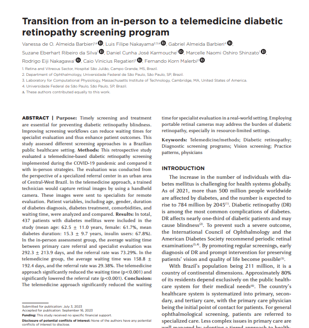 Transition from an in-person to a telemedicine diabetic retinopathy screening program